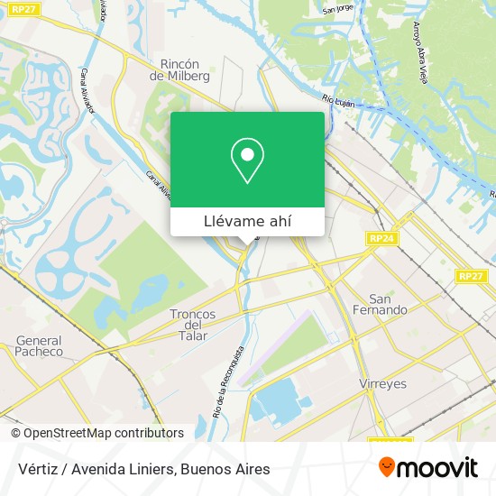 Mapa de Vértiz / Avenida Liniers
