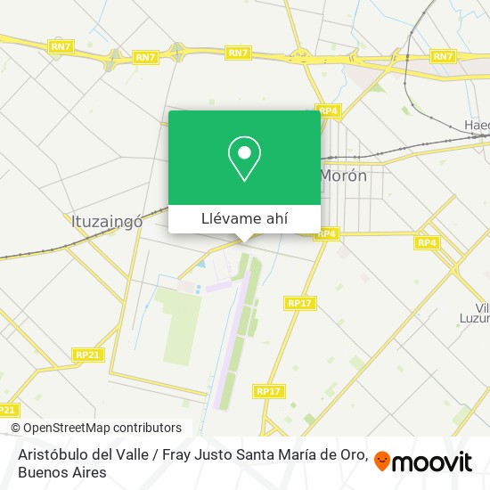 Mapa de Aristóbulo del Valle / Fray Justo Santa María de Oro