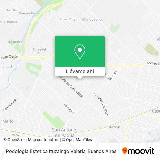 Mapa de Podologia Estetica Ituzaingo Valeria
