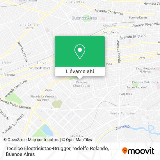 Mapa de Tecnico Electricistas-Brugger, rodolfo Rolando