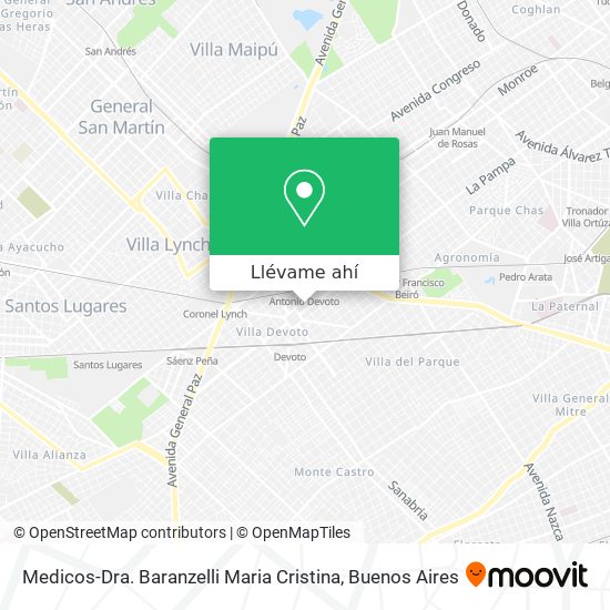 Mapa de Medicos-Dra. Baranzelli Maria Cristina