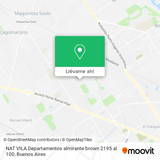 Mapa de NAT VILA Departamentos  almirante brown 2195 al 100