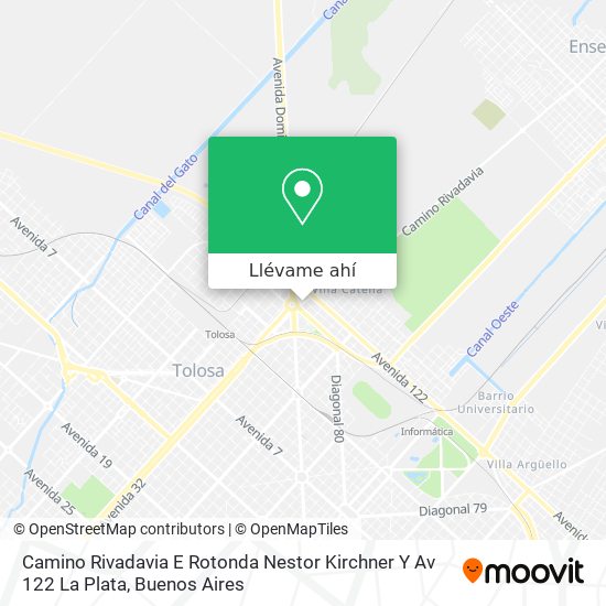 Mapa de Camino Rivadavia E  Rotonda Nestor Kirchner Y Av  122  La Plata
