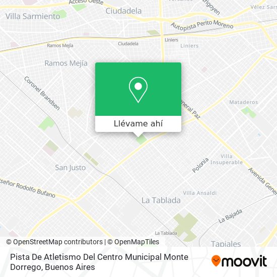 Mapa de Pista De Atletismo Del Centro Municipal Monte Dorrego