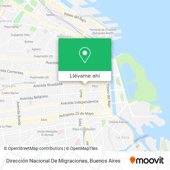 Mapa de Dirección Nacional De Migraciones