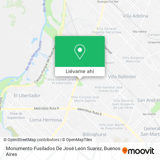 Mapa de Monumento Fusilados De José León Suarez