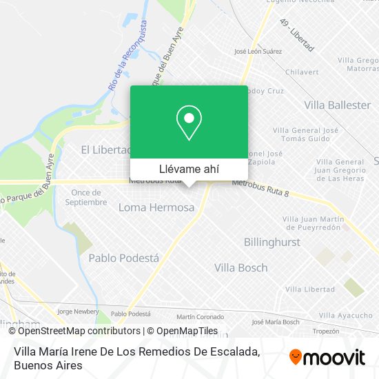 Mapa de Villa María Irene De Los Remedios De Escalada