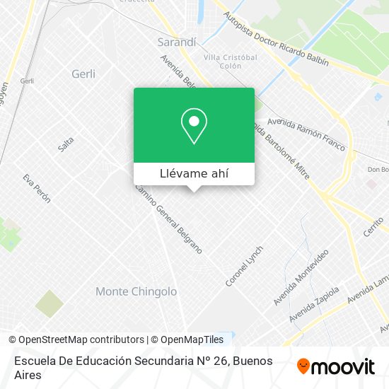 Mapa de Escuela De Educación Secundaria Nº 26