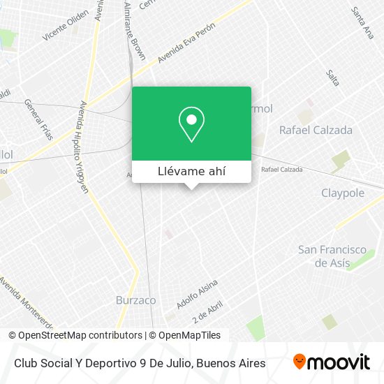 Mapa de Club Social Y Deportivo 9 De Julio