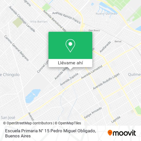Mapa de Escuela Primaria N° 15 Pedro Miguel Obligado