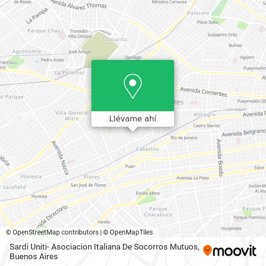 Mapa de Sardi Uniti- Asociacion Italiana De Socorros Mutuos