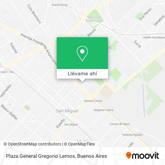 Mapa de Plaza General Gregorio Lemos