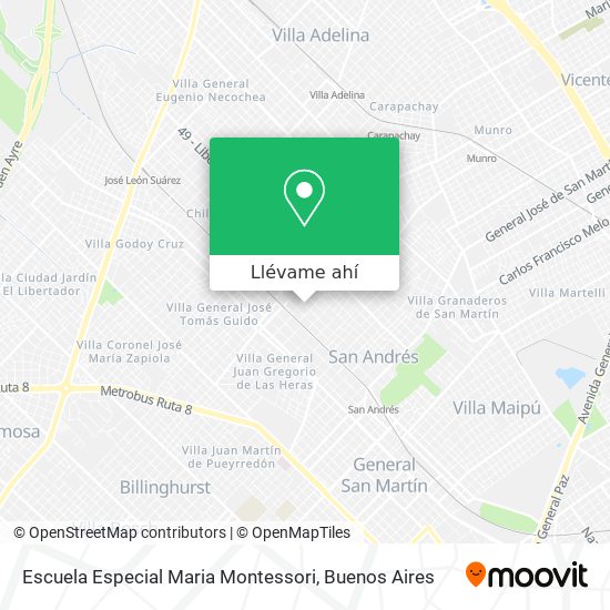 Mapa de Escuela Especial Maria Montessori