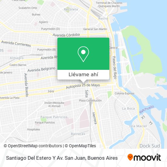 Mapa de Santiago Del Estero Y Av. San Juan