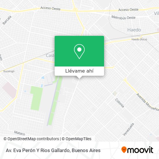 Mapa de Av. Eva Perón Y Rios Gallardo