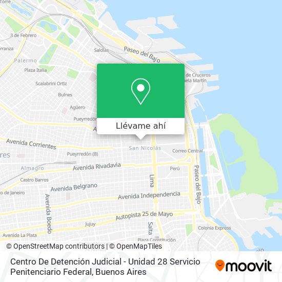 Mapa de Centro De Detención Judicial - Unidad 28 Servicio Penitenciario Federal