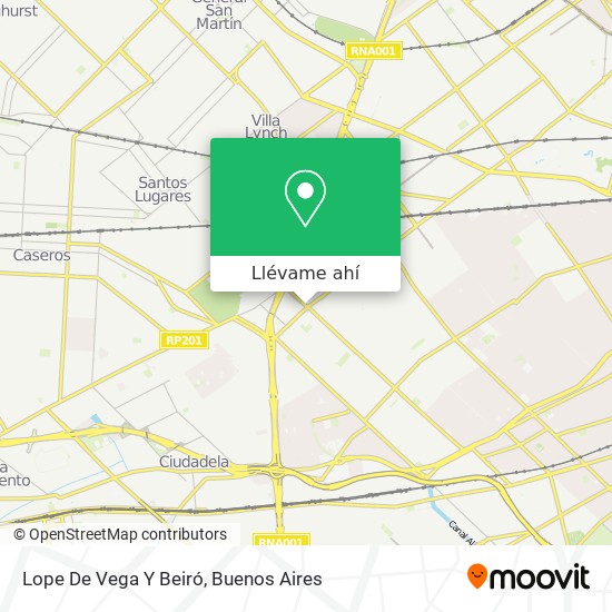 Mapa de Lope De Vega Y Beiró
