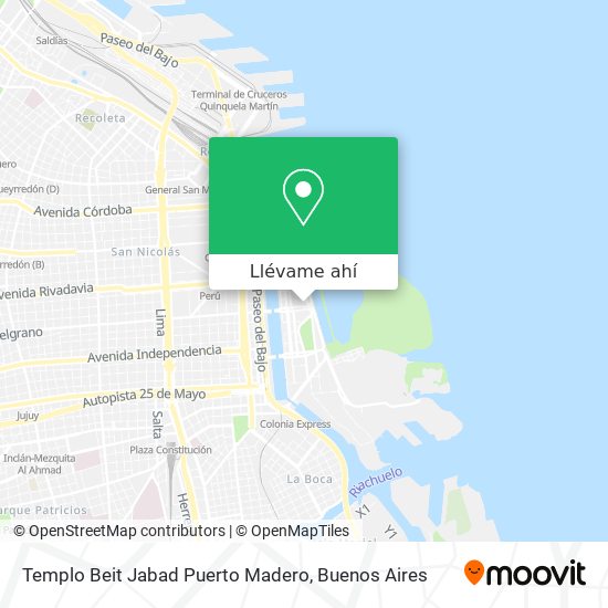 Mapa de Templo Beit Jabad Puerto Madero