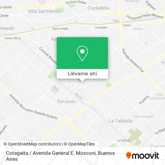 Mapa de Cotagaita / Avenida General E. Mosconi