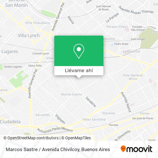 Mapa de Marcos Sastre / Avenida Chivilcoy