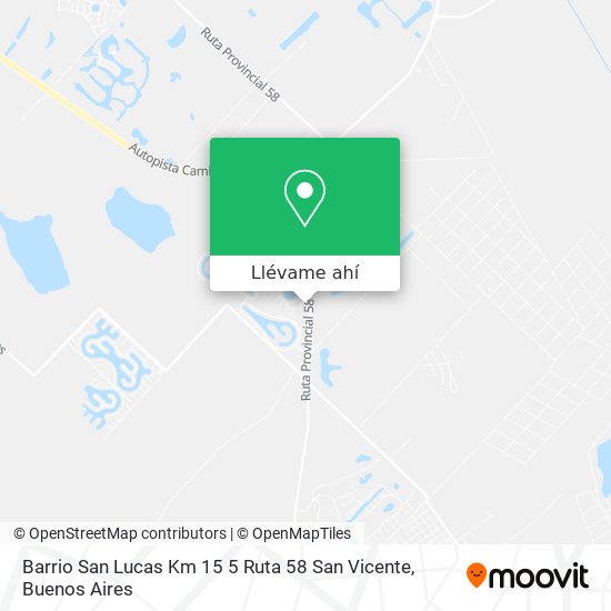 Mapa de Barrio San Lucas  Km 15 5 Ruta 58  San Vicente