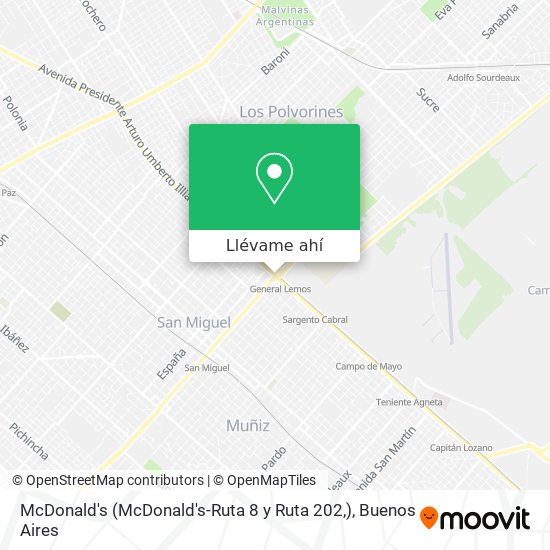 Mapa de McDonald's (McDonald's-Ruta 8 y Ruta 202,)