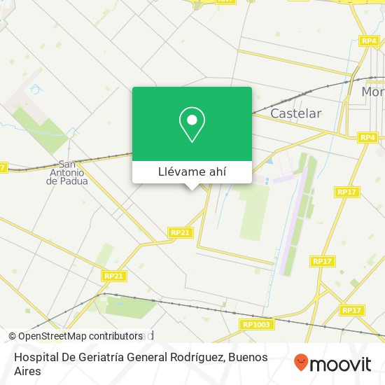 Mapa de Hospital De Geriatría General Rodríguez