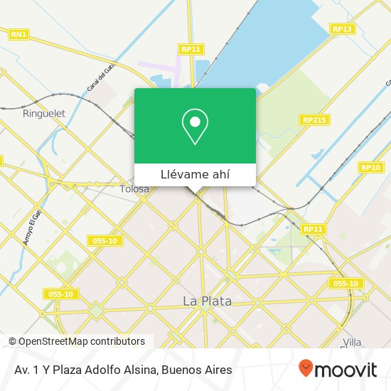 Mapa de Av. 1 Y Plaza Adolfo Alsina