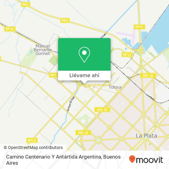 Mapa de Camino Centenario Y Antártida Argentina