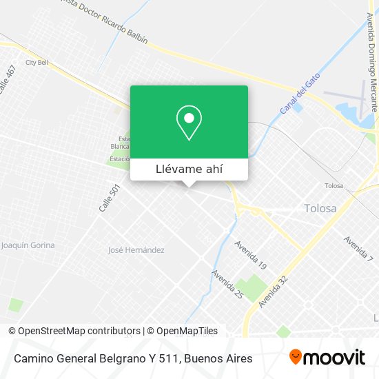 Mapa de Camino General Belgrano Y 511