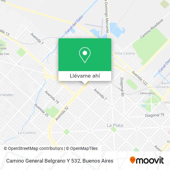 Mapa de Camino General Belgrano Y 532