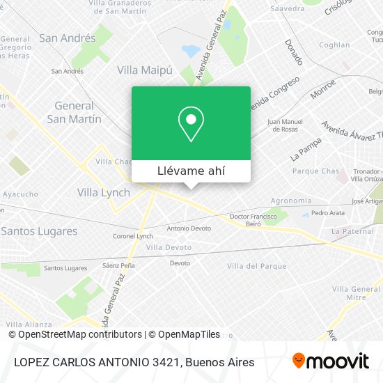 Mapa de LOPEZ  CARLOS ANTONIO 3421
