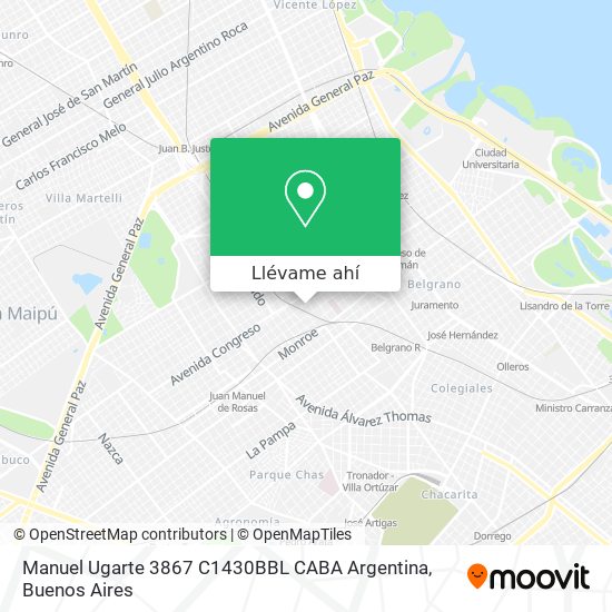 Mapa de Manuel Ugarte 3867  C1430BBL CABA  Argentina