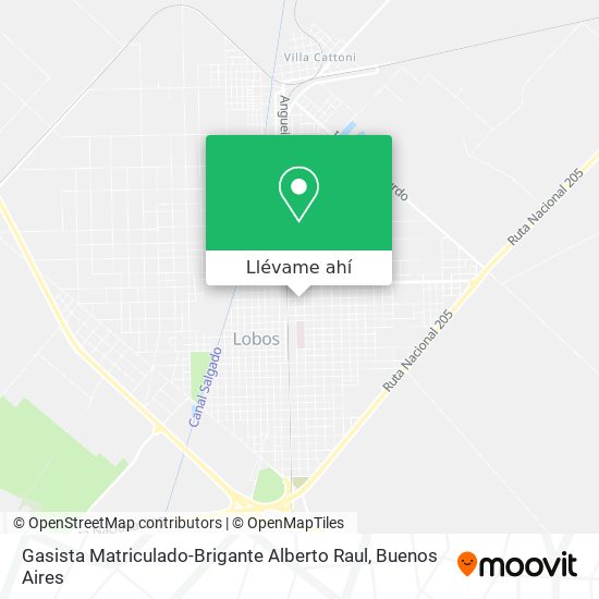 Mapa de Gasista Matriculado-Brigante Alberto Raul