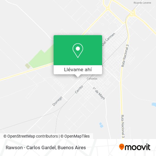 Mapa de Rawson - Carlos Gardel