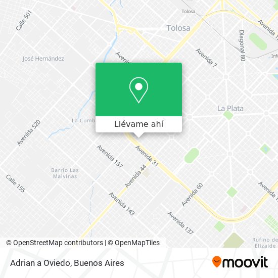 Mapa de Adrian a Oviedo