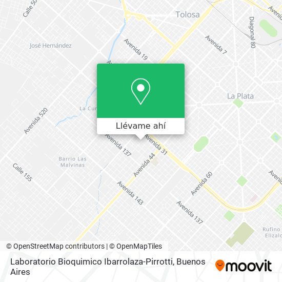 Mapa de Laboratorio Bioquimico Ibarrolaza-Pirrotti
