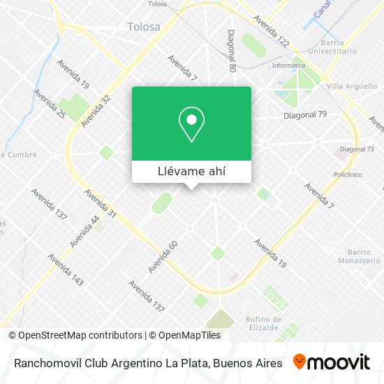 Mapa de Ranchomovil Club Argentino La Plata
