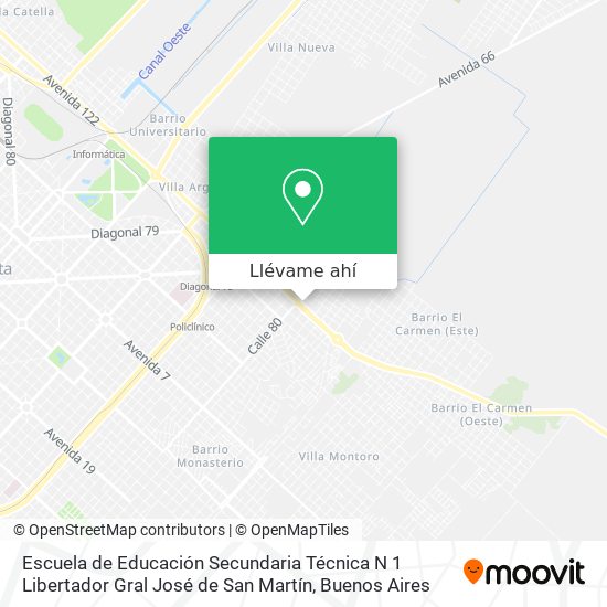 Mapa de Escuela de Educación Secundaria Técnica N 1 Libertador Gral José de San Martín