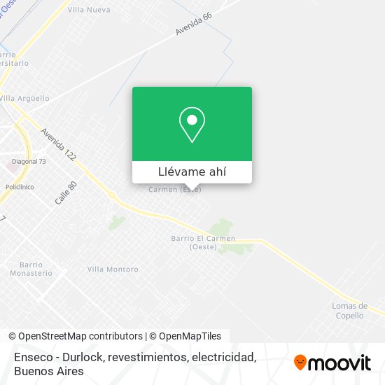 Mapa de Enseco - Durlock, revestimientos, electricidad