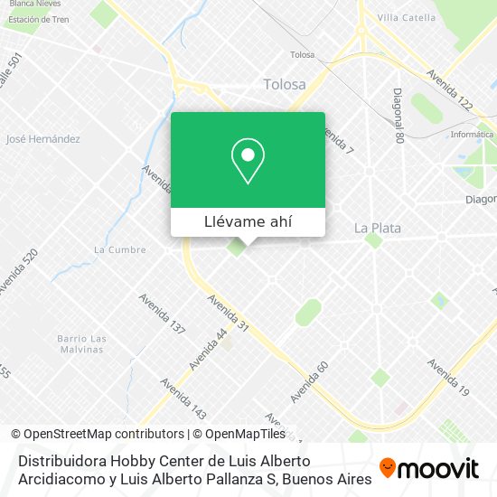 Mapa de Distribuidora Hobby Center de Luis Alberto Arcidiacomo y Luis Alberto Pallanza S