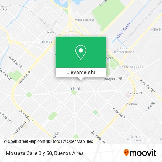 Mapa de Mostaza Calle 8 y 50