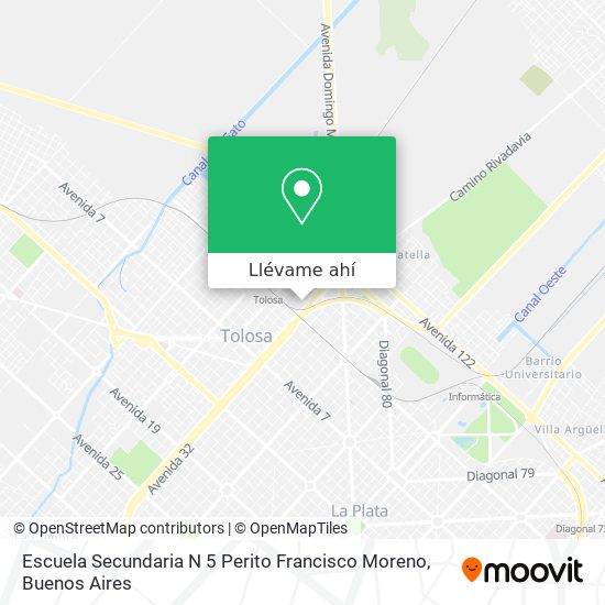 Mapa de Escuela Secundaria N 5 Perito Francisco Moreno