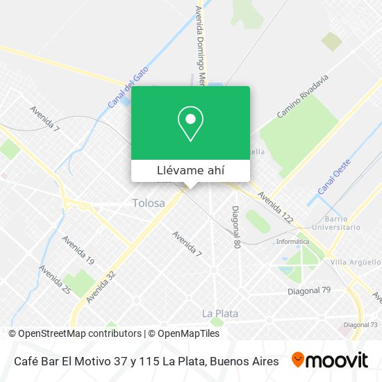 Mapa de Café Bar El Motivo 37 y 115 La Plata