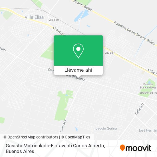Mapa de Gasista Matriculado-Fioravanti Carlos Alberto