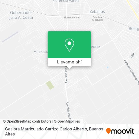 Mapa de Gasista Matriculado-Carrizo Carlos Alberto
