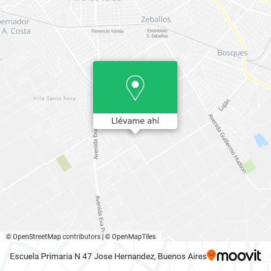 Mapa de Escuela Primaria N 47 Jose Hernandez