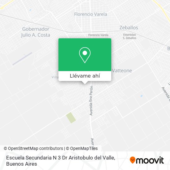 Mapa de Escuela Secundaria N 3 Dr Aristobulo del Valle