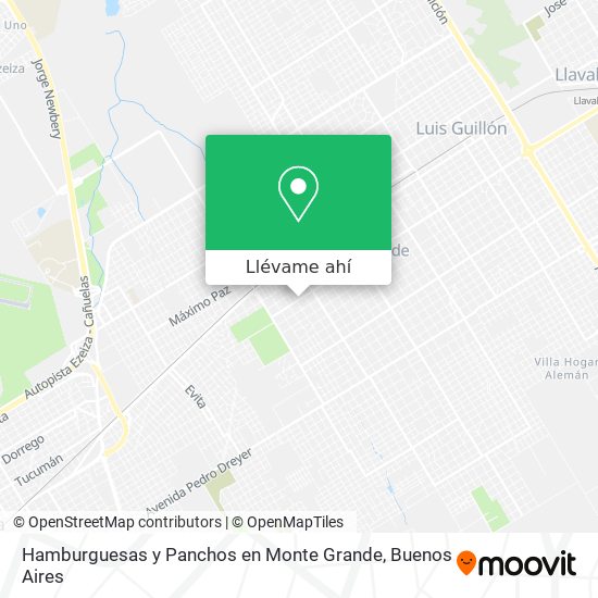 Mapa de Hamburguesas y Panchos en Monte Grande