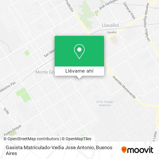 Mapa de Gasista Matriculado-Vedia Jose Antonio
